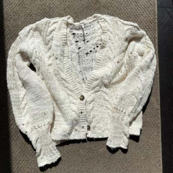 Cream Hand Knit Cardigan from Free People - Picture 1 of 3